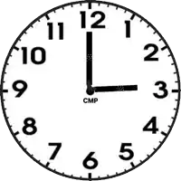 a black and white clock with the hands on the numbers 1 and 12