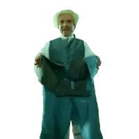 a white background with a blue and green painting