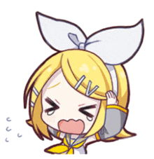 a cartoon of a girl with yellow hair and a bow on her head