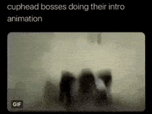 a gif of cuphead bosses doing their intro animation is displayed