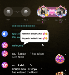 a screenshot of a video game with a speech bubble saying kabir sirf divya ka hai