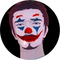 a man with clown makeup on his face