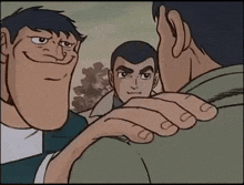 a cartoon drawing of a man with a large head
