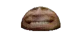 a close up of a cookie with a face on it