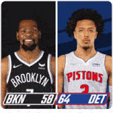 Brooklyn Nets (58) Vs. Detroit Pistons (64) Half-time Break GIF - Nba Basketball Nba 2021 GIFs