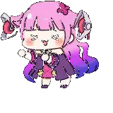 a pixel art drawing of a girl wearing headphones .
