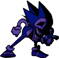 a cartoon of a skeleton sonic holding a microphone