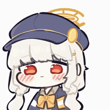 a cartoon drawing of a girl wearing a hat