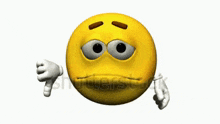 a yellow smiley face is giving a thumbs down