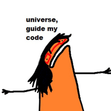 a drawing of a person with the words universe guide my code