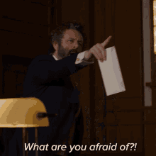 What Are You Afraid Of Roland Blum GIF - What Are You Afraid Of Roland Blum Michael Sheen GIFs