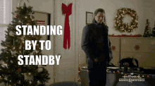 Justin Bruening Swept Up By Christmas GIF - Justin Bruening Swept Up By Christmas Standing By To Standby GIFs
