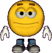 a pixel art of a smiley face with arms and legs and shoes .
