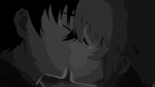 black aesthetic anime kiss