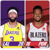 Los Angeles Lakers (28) Vs. Portland Trail Blazers (16) First-second Period Break GIF - Nba Basketball Nba 2021 GIFs