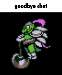 a picture of a map with the words `` goodbye chat '' written on it .