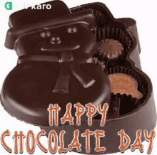 happy chocolate day gifkaro chocolate snowman wishes