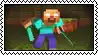 a blurred image of a minecraft character holding a sword and shield .