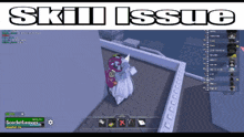 a screen shot of a video game with the words skill issue on the top