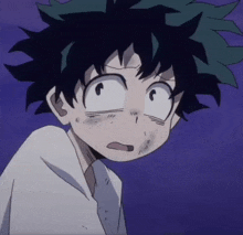 a close up of a cartoon character with green hair