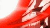 a close up of a person 's mouth and teeth with a red background