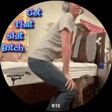 a picture of a woman dancing with the words get that shit bitch above her