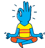 Hand Peacefully Sitting Sticker - Talk To The Hands Hands Meditation Stickers