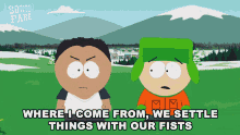 Where I Come From We Settle Things With Our Fists David Rodriguez GIF - Where I Come From We Settle Things With Our Fists David Rodriguez South Park GIFs