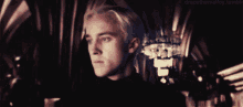 a close up of a man 's face with the words " dracothemalfoy tumblr " in the bottom right corner
