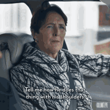 Tell Me How He Does That Thing With His Shoulders Fiona Shaw GIF - Tell Me How He Does That Thing With His Shoulders Fiona Shaw Carolyn Martens GIFs