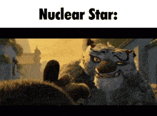 a picture of a cartoon character with the words " nuclear star " below it