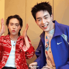 a gif of two young men with the words bbilkin gif below them