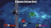 captain falcon dies in a video game with a green frog