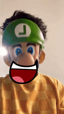 a man wearing a green headband with a letter j on it