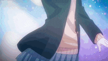 a girl in a school uniform is dancing in the snow
