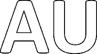 a black and white line drawing of the letter u on a white background .