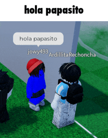 a screenshot of a video game with the words hola papasito