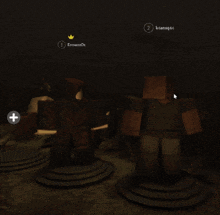 two roblox characters are standing next to each other and one of them has a hood on
