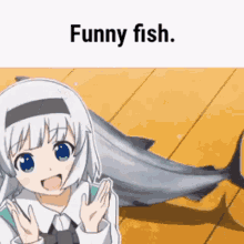 funny fish clap anime laughing