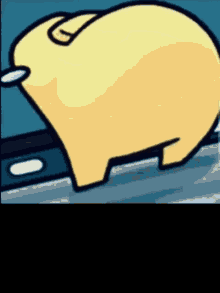 a cartoon drawing of a pig with the letter g on it
