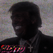 a silhouette of donald trump with the word lotto on the bottom left