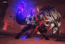a screenshot of a video game with the word skip at the top left