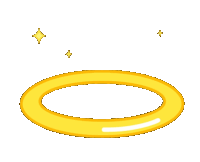 a cartoon drawing of an angel 's halo with stars around it