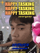 a picture of spencer admin dancer with the caption happy tasking