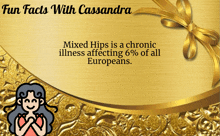 a gold background with the words fun facts with cassandra