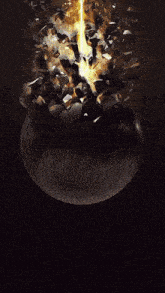 a computer generated image of a sphere being smashed