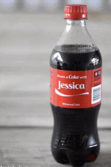 a bottle of coca cola says share a coke with jessica