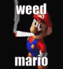 Weed Mario Mario Smoking A Blunt GIF - Weed Mario Mario Smoking A Blunt Mario GIFs