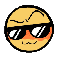 a cartoon smiley face wearing sunglasses and a mustache .