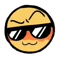 a cartoon smiley face wearing sunglasses and a mustache .